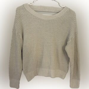 Express Knit Sweater with Open Back Detail